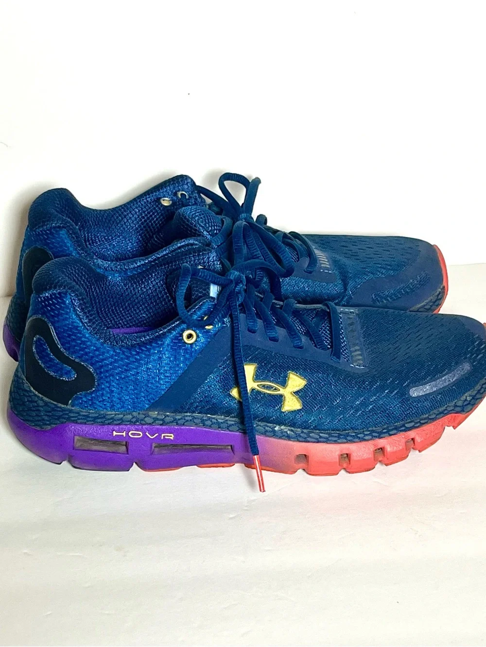 Under Armour HOVR Infinite 2 Navy Blue Running shoes with Coral Accents Size 8
